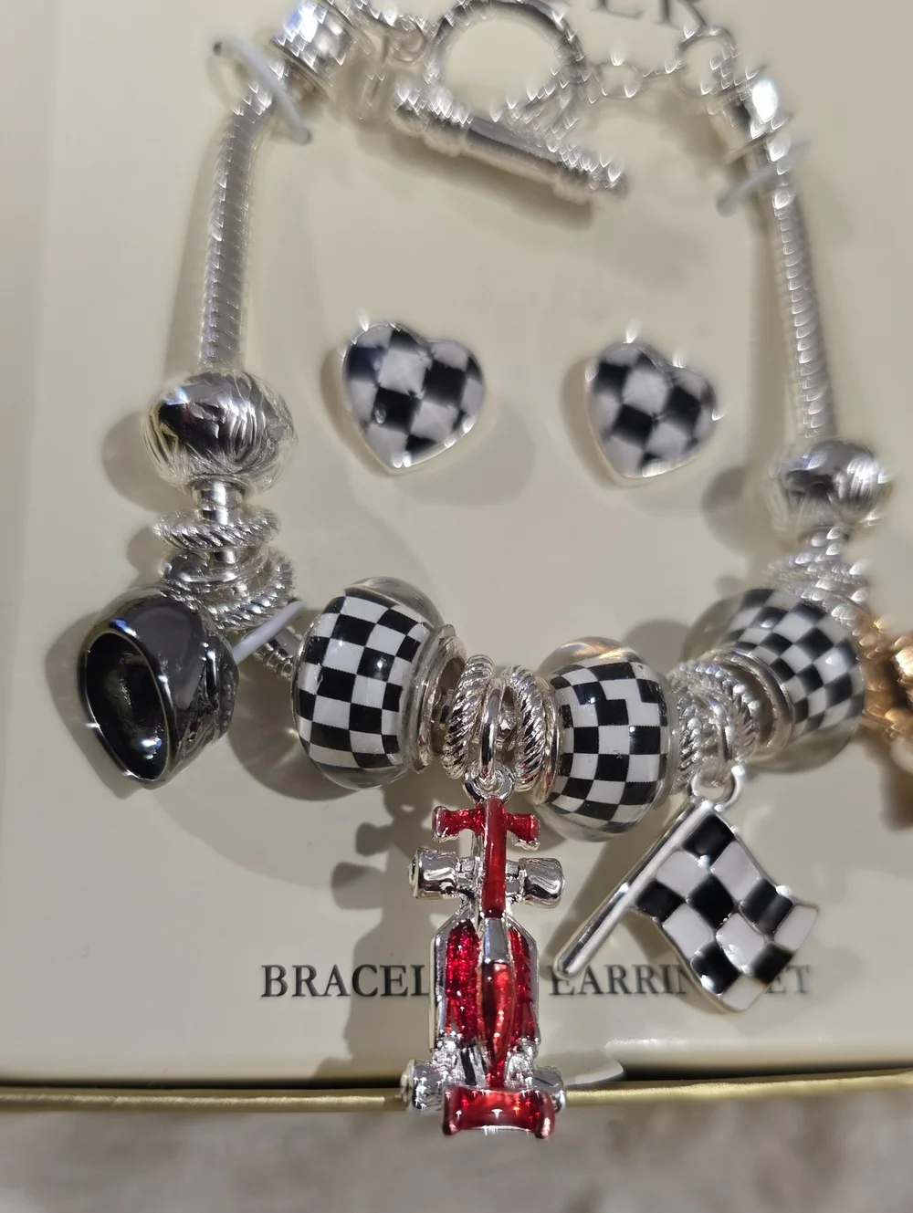 NAPIER BRAND WOMEN'S RACE FAN BRACELET AND PIERCED EARRINGS SET